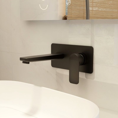 Suburb Wall Mounted Basin Mixer - Matte Black